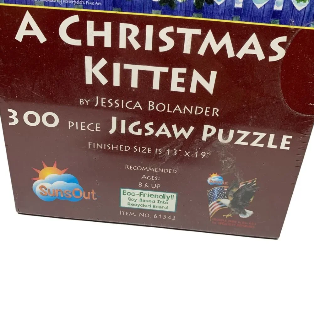 Sunsout A Christmas Kitten by Jessica Bolander 300 Piece Jigsaw Puzzle Christmas